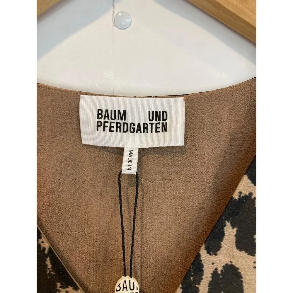 Baum Und Pferdgarten Women's Agnel Dress Leopard Print Size 34 XS Flare Hem NWT - Picture 4 of 7